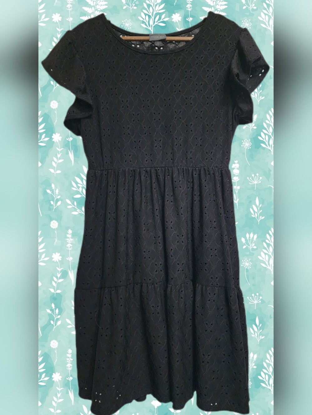 Olivia Rae New York Black Eyelet Summer Cottagecore Whimsygoth Flirty Girl Dress